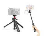 Ulanzi MT-16 Extendable Selfie Stick Tripod 4-Section 44cm/17.3in 2KG Payload with 360° Swivel Ball Head Cold Shoe Universal 1/4 Screw for Phone Camer