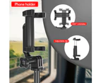 Portable Foldable Mini Desktop Tripod Phone Holder with 3 Sections Extendable Adjustable Phone Clip Length for Smartphone Vlog Recording Selfie Live S