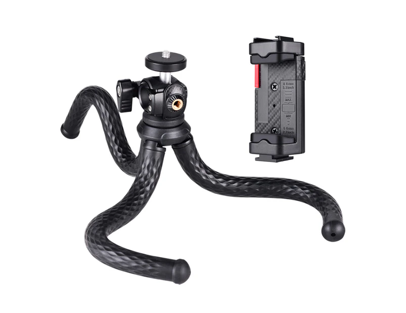 Tabletop Octopus Tripod Stand Phone Tripod Flexible Camera Tripod with 1/4 Inch Screw & Phone Holder 1.5kg Load Capacity for Smartphone Camera Vlog Se