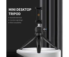 Portable Desktop Tripod for Phone/DSLR/Mirrorless Camera Rotatable Ball Head/1/4'' Screw/2 Availavle Heights/Phone Mounting Seat, Black