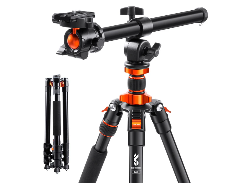 K&F CONCEPT S210 2M/78.7Inch Professional Photography Tripod Monopod Aluminum Alloy Camera Tripod Stand 10kg/22lbs Load Capacity with 360° Rotatable B