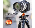 K&F CONCEPT Portable Camera Tripod Stand Aluminum Alloy 177cm/70inch Max. Height 15kg/33lbs Load Capacity Photography Travel Tripod Carrying Bag for D