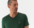 Lacoste Men's Core V-Neck Short Sleeve Tee / T-Shirt / Tshirt - Green