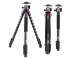 CAVIX AT2542 52.5-inch Foldable Tripod Camera Stand with Fluid Ball Head Aluminum Alloy 10kg/22lbs Load Capacity 3 Sections Portable Tripod Stand with