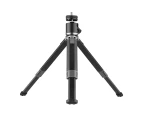 Aluminum Alloy Mini Tripod + Dual Use Ball Head Portable Tripod Stand Handle Grip Rotatable Ball Head with 1/4 Inch Screw Cold Shoe Mount for Phone Ca