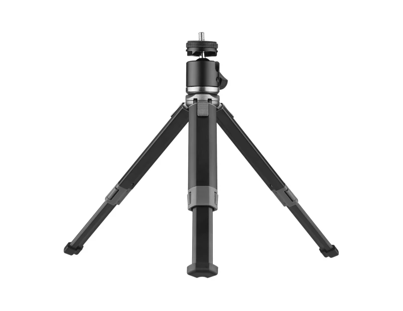 Aluminum Alloy Mini Tripod + Dual Use Ball Head Portable Tripod Stand Handle Grip Rotatable Ball Head with 1/4 Inch Screw Cold Shoe Mount for Phone Ca