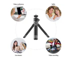 Aluminum Alloy Mini Tripod + Dual Use Ball Head Portable Tripod Stand Handle Grip Rotatable Ball Head with 1/4 Inch Screw Cold Shoe Mount for Phone Ca