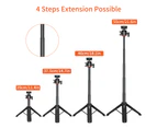 VRIG TP-06 Portable Selfie Stick Tripod Stand Aluminum Alloy with 1/4 Inch Screw Cold Shoe Mount 360° Rotatable Ballhead 55cm/21.6in Max. Height 1.5kg