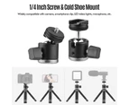 Aluminum Alloy Mini Tripod + Dual Use Ball Head Portable Tripod Stand Handle Grip Rotatable Ball Head with 1/4 Inch Screw Cold Shoe Mount for Phone Ca