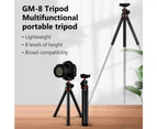 GIZOMOS GM-8 Portable Tripod Holder 8 Levels of Adjustable Height Tripod Braceket with Ball Head/Phone Clip for Cellphone/Tablets/SLR DSLR ILDC Camera