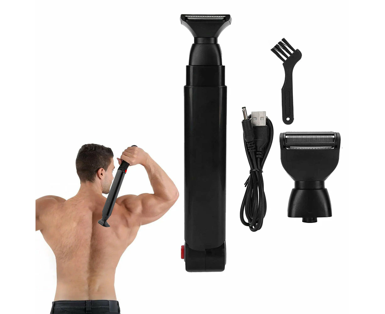 Men's Back Hair Remover USB Rechargeable Body Hair Trimmer Adjustable Back Shaver