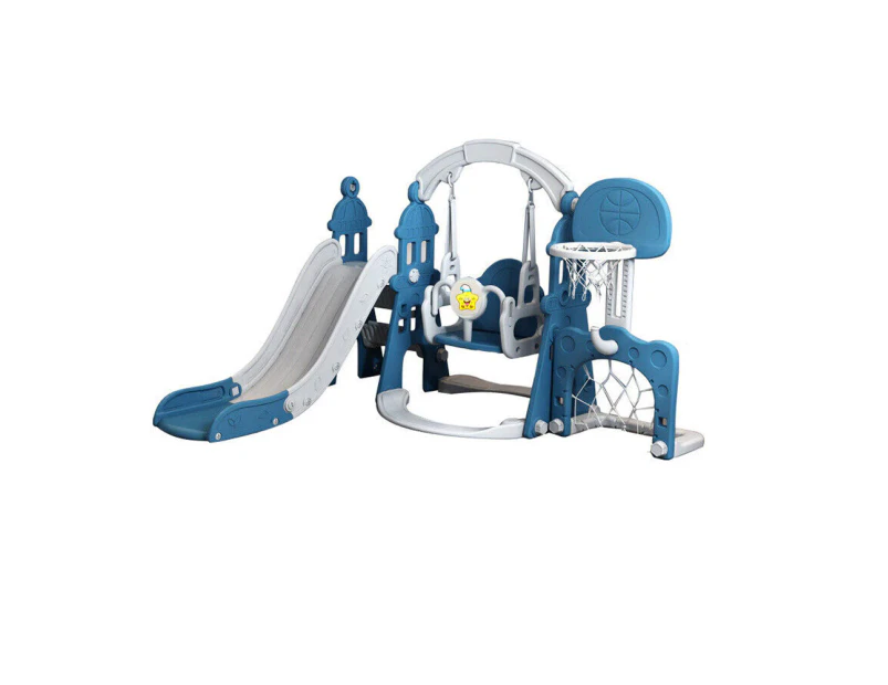 7-In-1 Kids Slide And Swing Set Toddler Outdoor Indoor Toys Game Blue