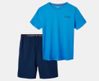 Tommy Hilfiger Men's 2-Piece Original Cotton Jersey PJ Set - Shock Blue/Carbon Navy