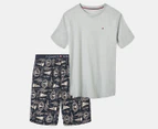 Tommy Hilfiger Men's 2-Piece Original Cotton Jersey PJ Set - Light Grey/Desert Sky