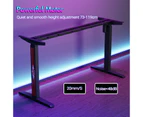 Advwin Electric Standing Desk Gaming Desk RGB LED Ergonomic Sit Stand Desk Height Adjustable Carbon Fiber Desktop Memory Lifting Black 140cm