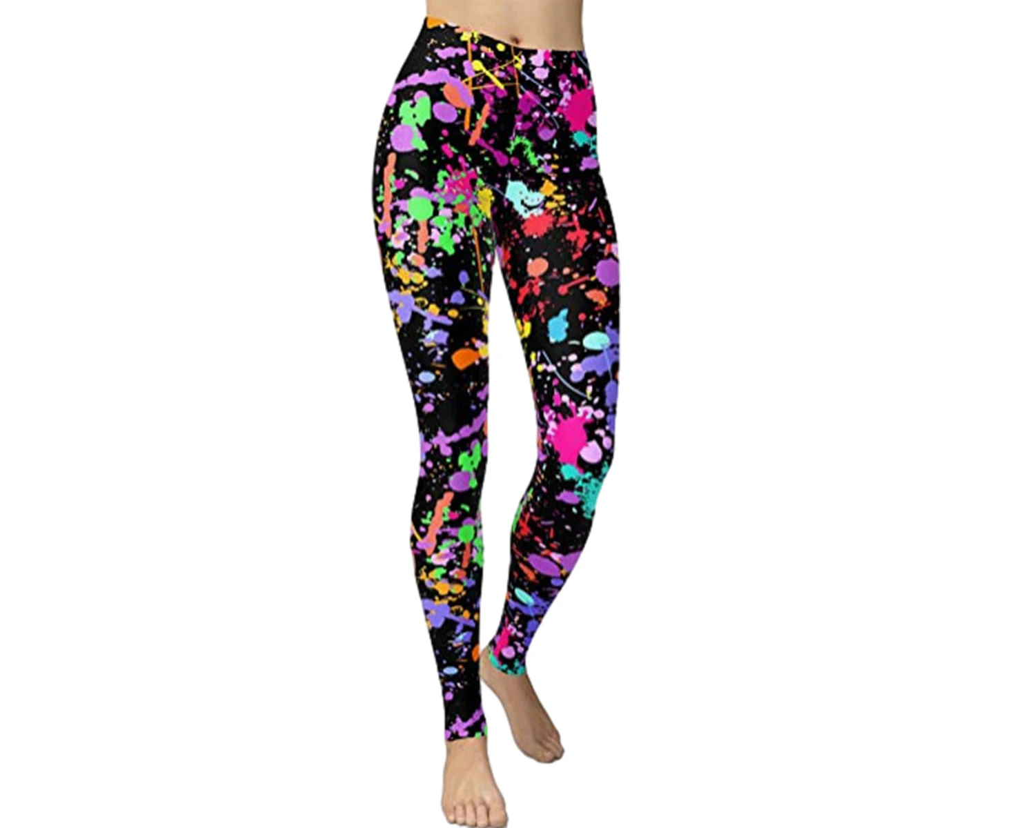 Women's 80s Artistic Splash Printed Buttery Soft Stretchy Leggings Summer Pants