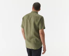 Tommy Hilfiger Men's Premium Linen Short Sleeve Shirt - Rocky Mountain