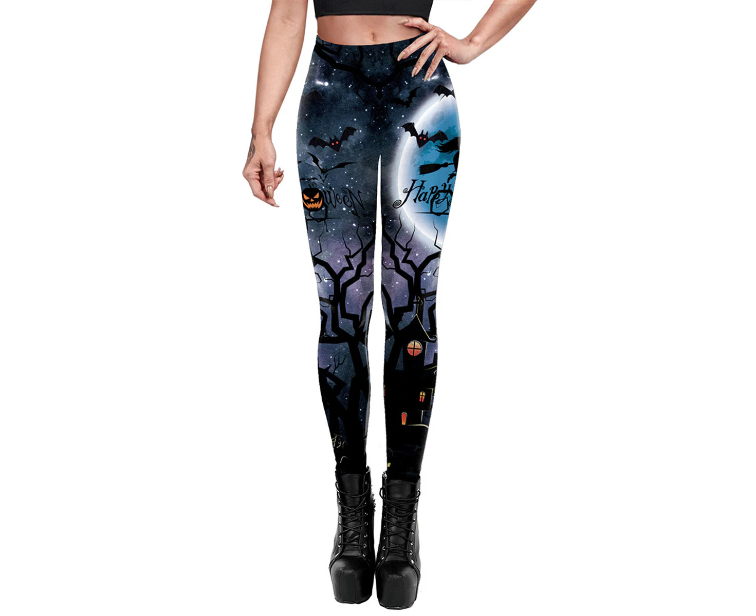 Women's Stretch Halloween Leggings - Funny Printed Yoga Pants