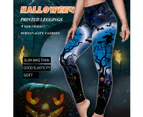 Halloween Costume Running Pants for Women - Printed Stretchy Yoga Tights