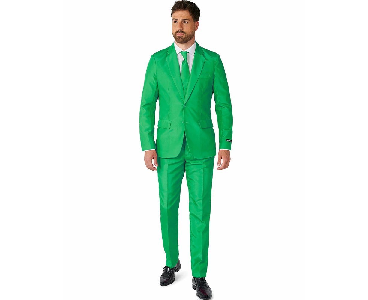 Suitmiester Solid Green Mens Suit