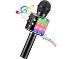 Black Karaoke Microphone 4 in 1 Bluetooth Handheld Wireless Portable Speaker