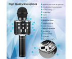 Black Karaoke Microphone 4 in 1 Bluetooth Handheld Wireless Portable Speaker