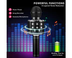 Black Karaoke Microphone 4 in 1 Bluetooth Handheld Wireless Portable Speaker