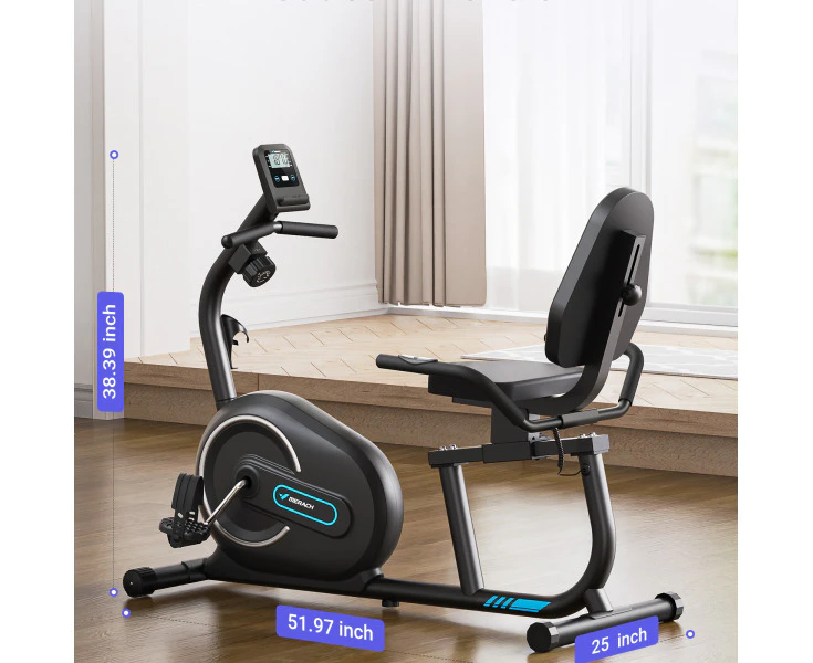 MERACH Recumbent Exercise Bike for Home with Smart Bluetooth and Exclusive App Connectivity, LCD, Heart Rate Handle, Magnetic Recumbent Bikes S08