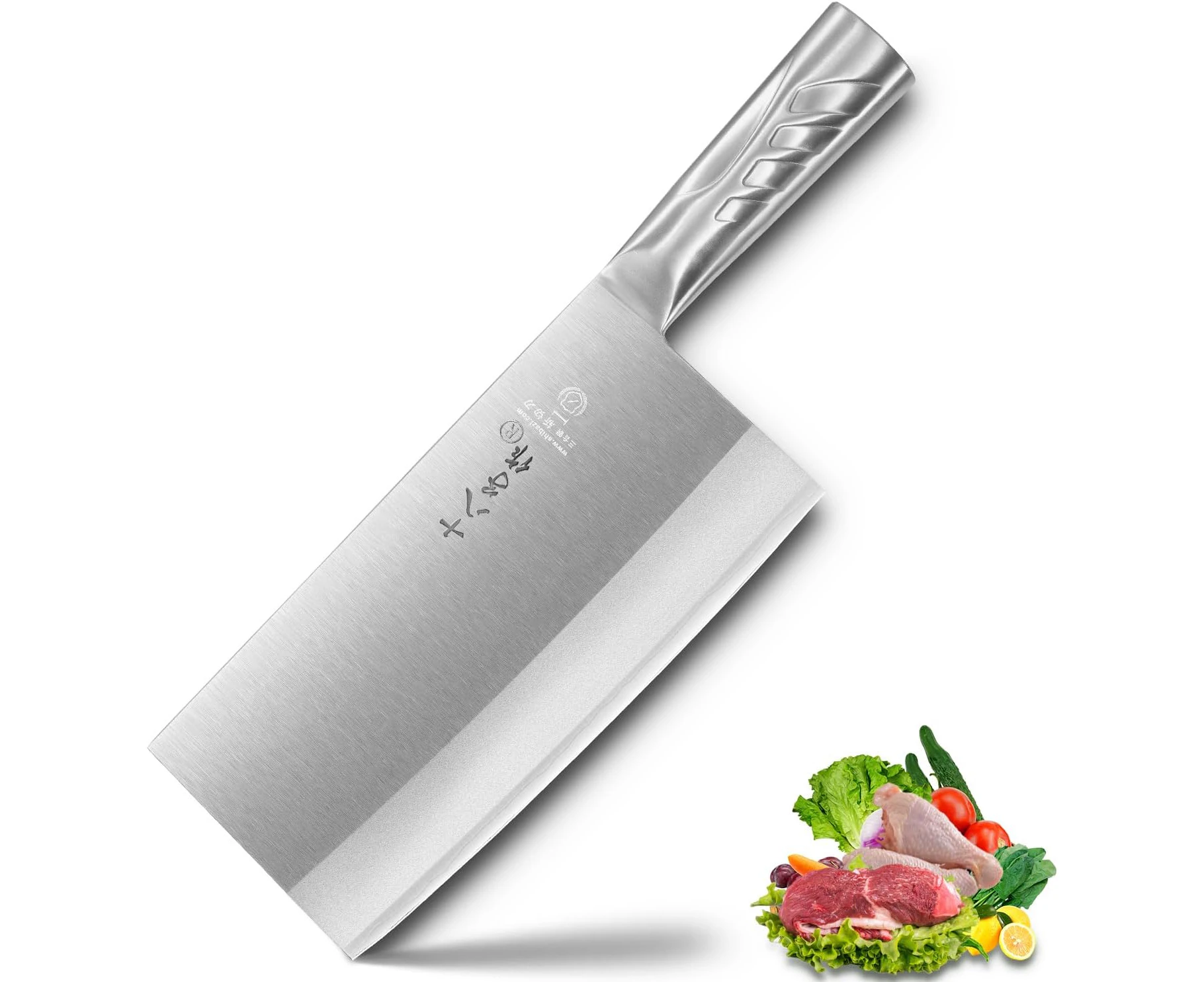 SHI BA ZI ZUO Kitchen Knife 8 Inches Versatile Butcher Cleaver Chopper Knife Slicing Meat Chopping Bones for Home Kitchen and Restaurant