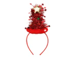 Glowing Christmas Tree Hat Headband - Red