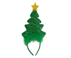 Christmas Party Dress Up Cute Girl Christmas Tree Light Headband - Green Hair Small Christmas Tree