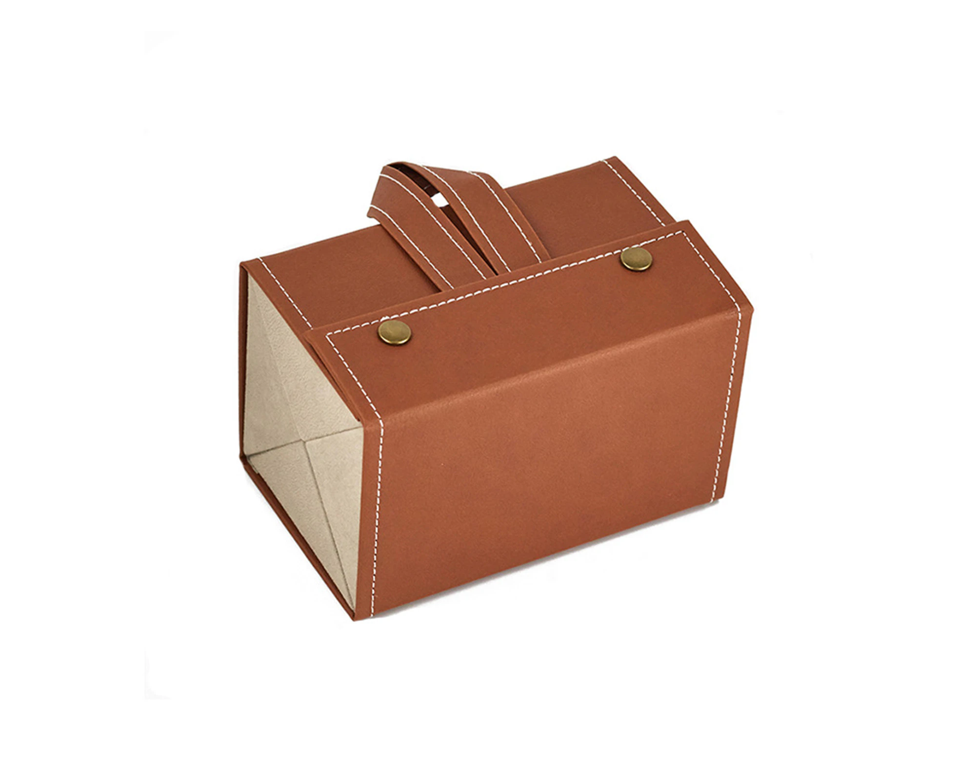 Glasses Box Maximum Protection Strong Fastener Tape Simple Eyeglasses Storage Box for Gifts-Brown 2