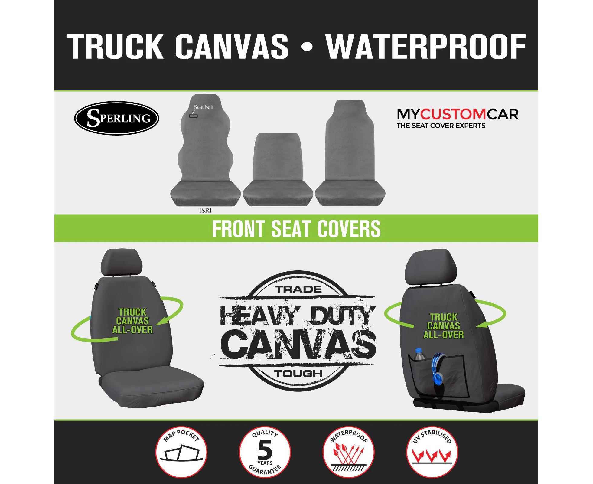 Hino 500 700 Truck 2007-On Custom Canvas FRONT Truck Seat Covers