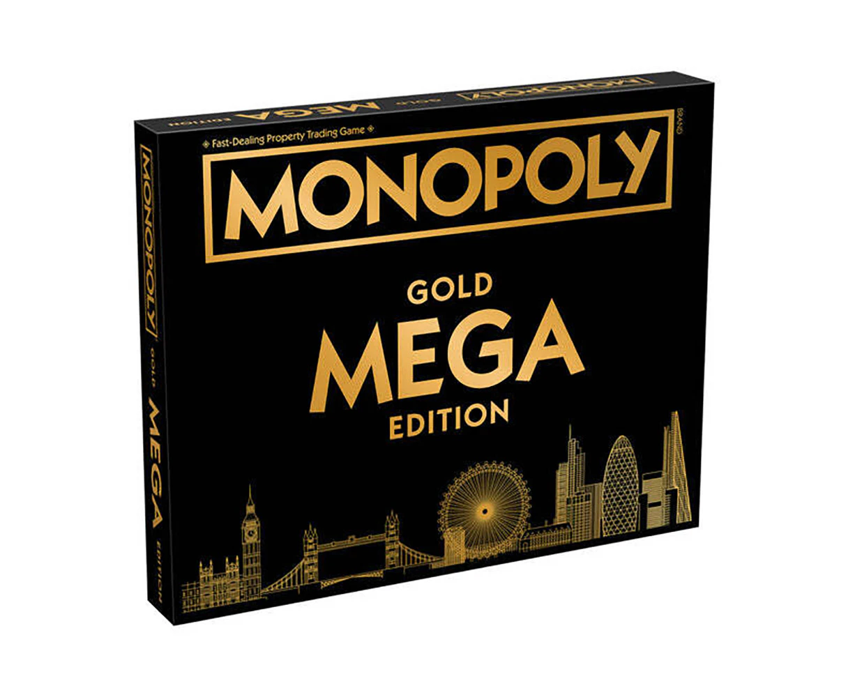 Monopoly Mega GOLD Themed Family Party Tabletop Interactive Board Game 8+