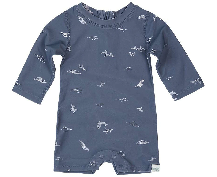 Toshi Swim Baby Onesie Long Sleeve Whales