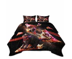 Funny and Cool Galaxy Pizza Cats with Laser Eyes Coverlet