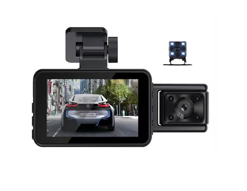 LOYOUTH 3 Cameras Dash Cam Parking Monitoring Clear Car Rearview Mirror Car Video Recording Camcorder Wide Angle Car Camera Recorder WIFI