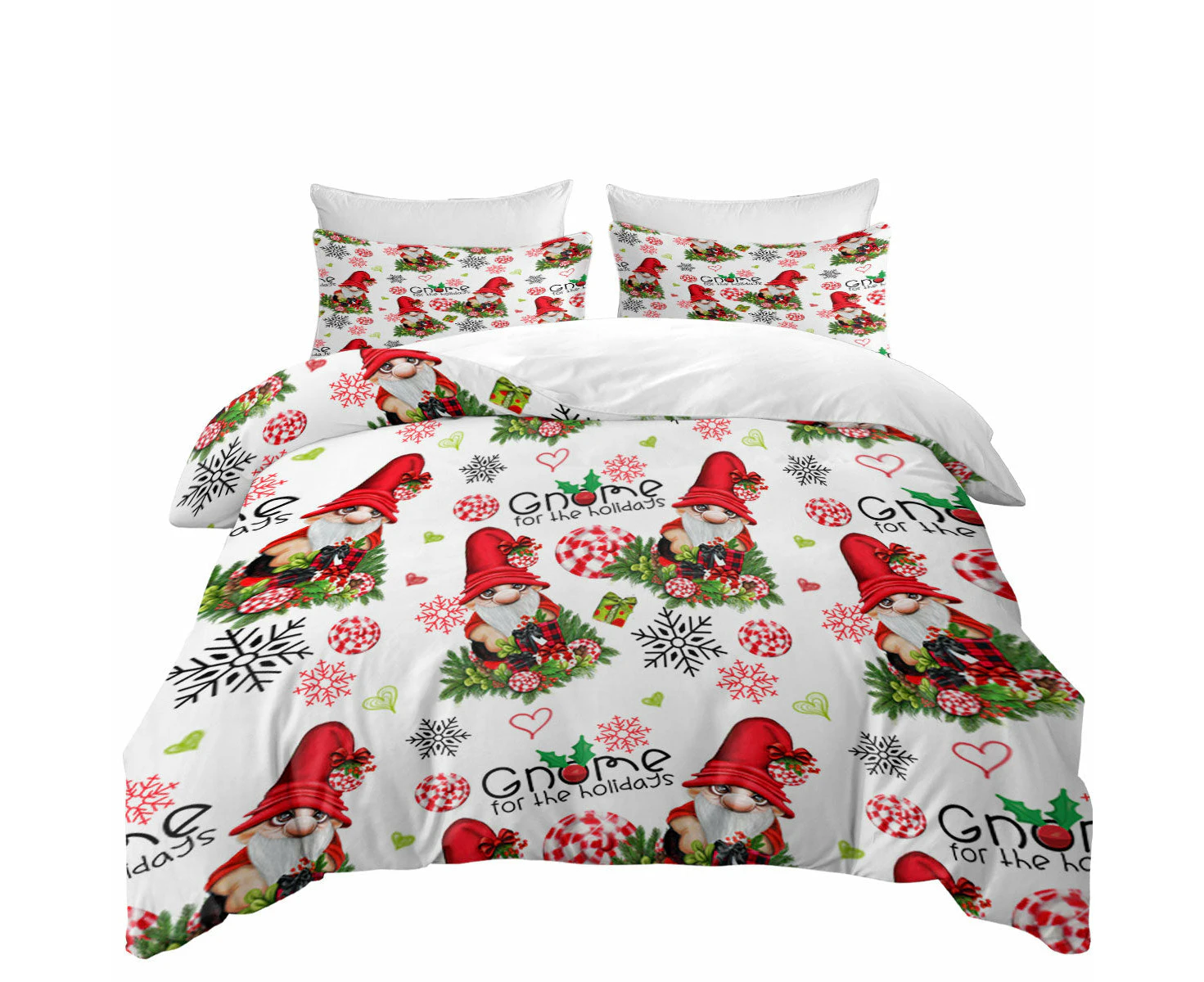 Christmas Gnome for the Holidays Pattern Quilt Cover