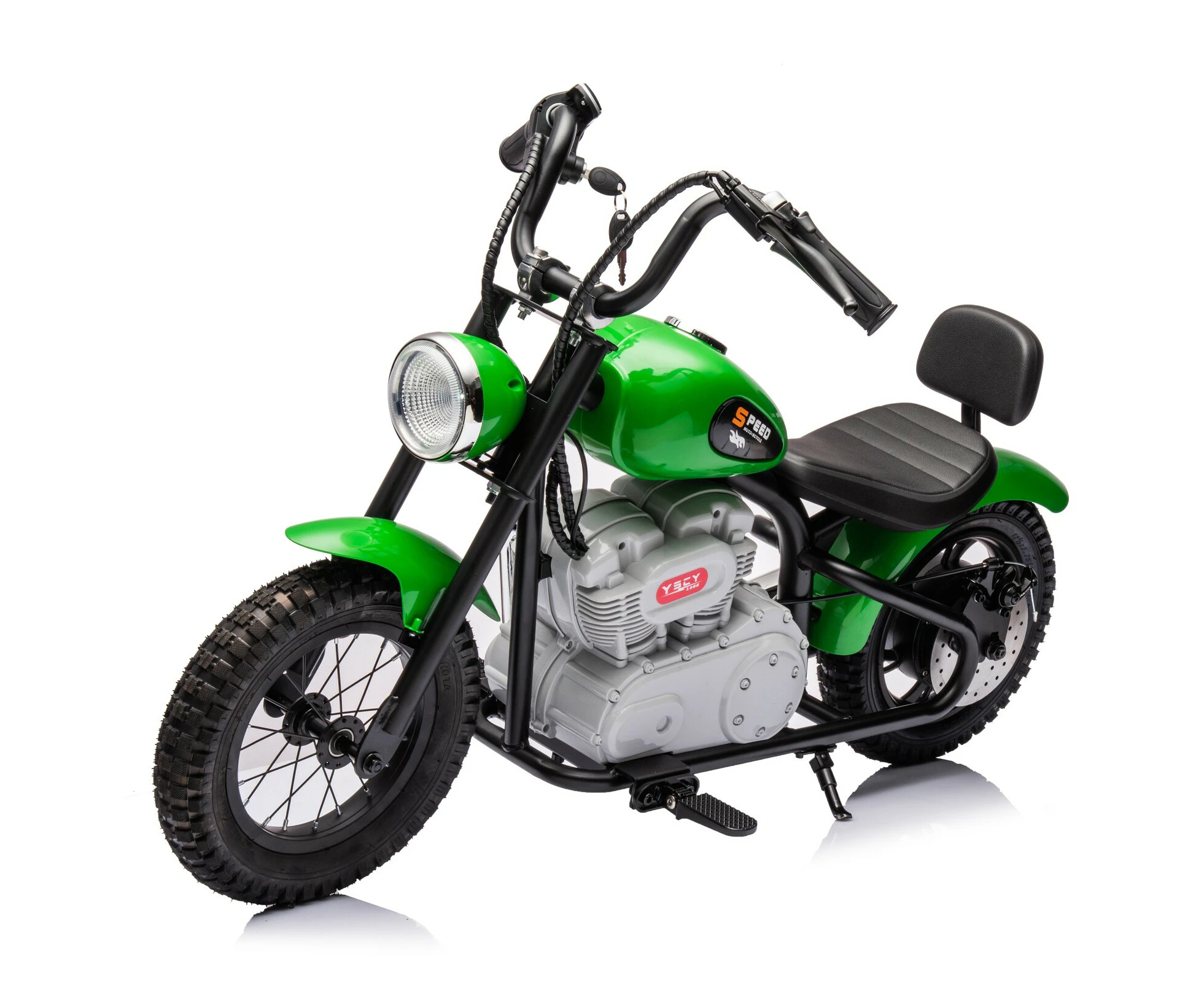 24V Cruiser Bike - Single Rider Electric Motorcycle for Kids - Green