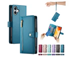 Iphone 16 Plus Premium Pu Leather Wallet Case With RFID Blocking Card Holder-Blue