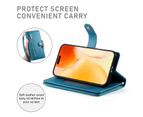 Iphone 16 Plus Premium Pu Leather Wallet Case With RFID Blocking Card Holder-Blue