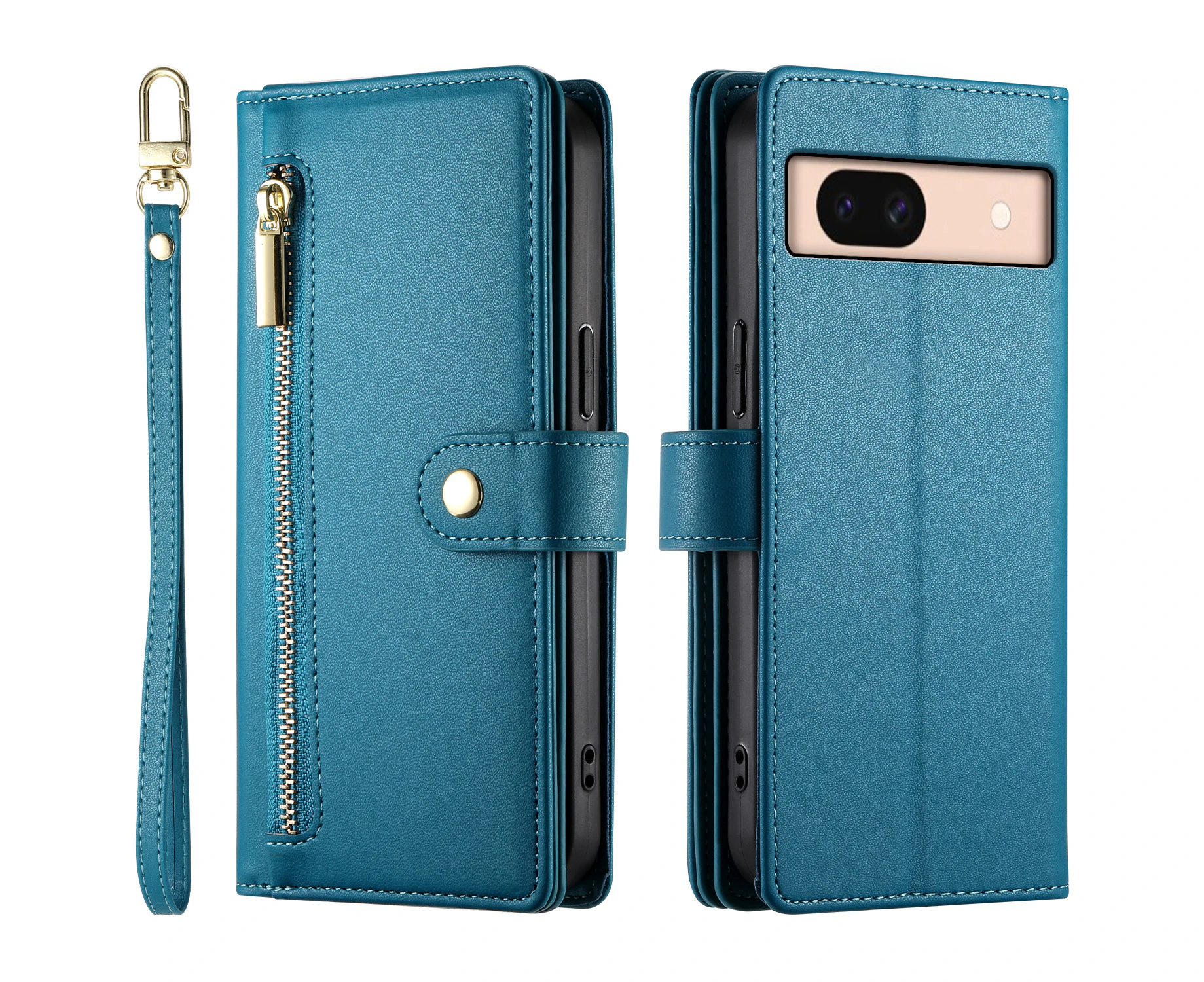 Wallet Case For Google Pixel 8A,Shockproof PU Leather Magnetic Flip Cover With Card Holder-Blue