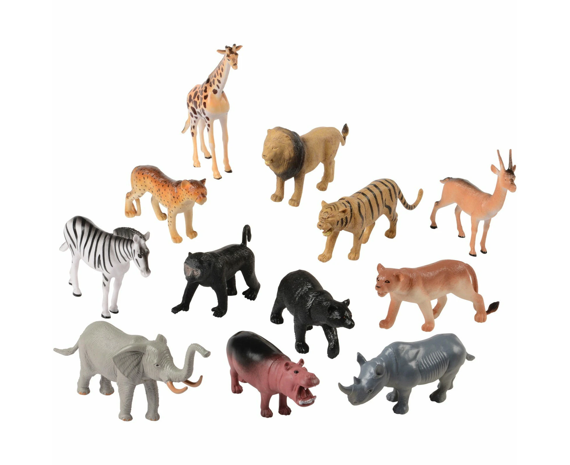 Large Wild Animal Plastic Toys (Pack of 12)