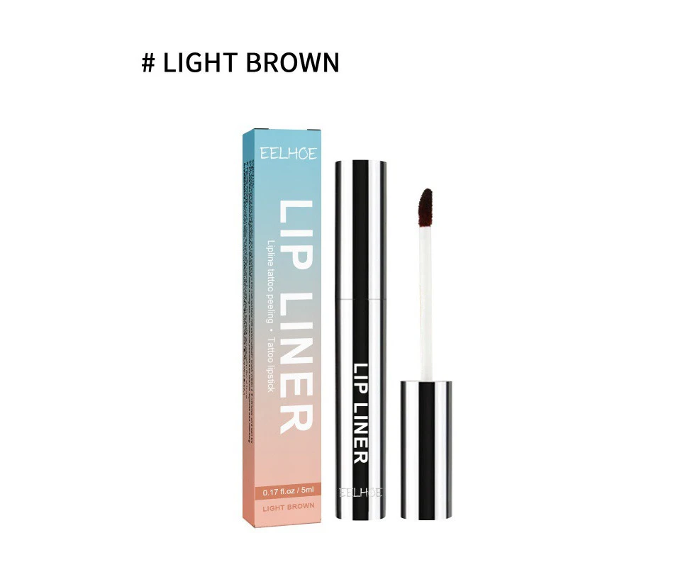 Peel-Off Lip Liner, Outline Lip Shape, Highlight Lip Color, Waterproof And Non-Smudge Peel-Off Lip Liner, Lip Brush, Light Brown