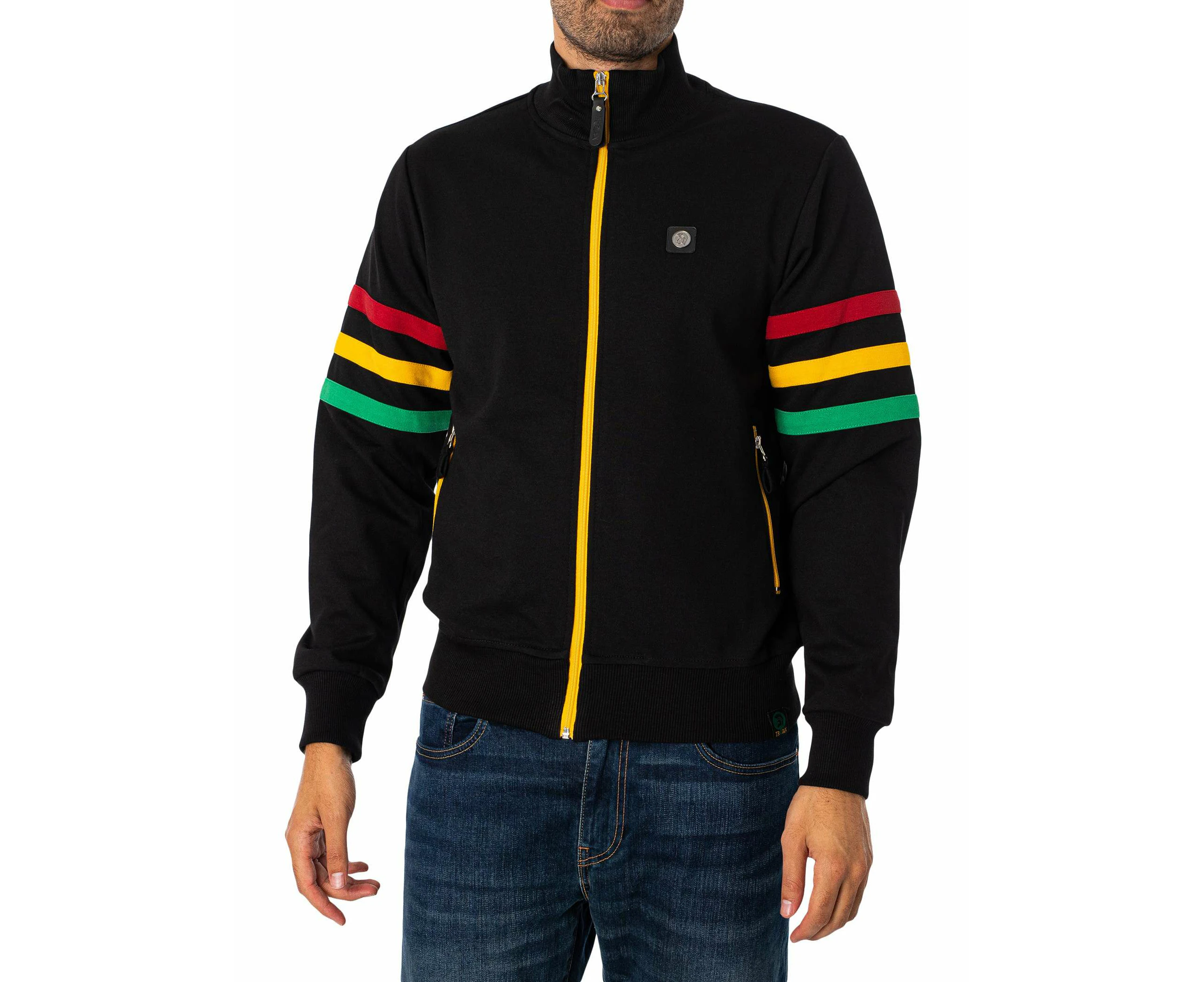 Trojan Men's Stripe Sleeve Track Jacket - Black