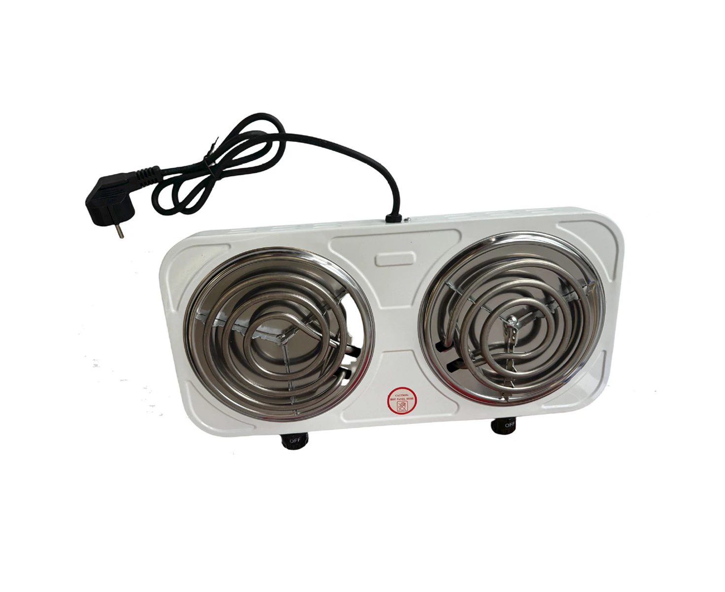 Electric Double Coil Burner Cooktop With Temperature Control And Easy To Clean Stainless Steel Base, Portable 2000W Electric