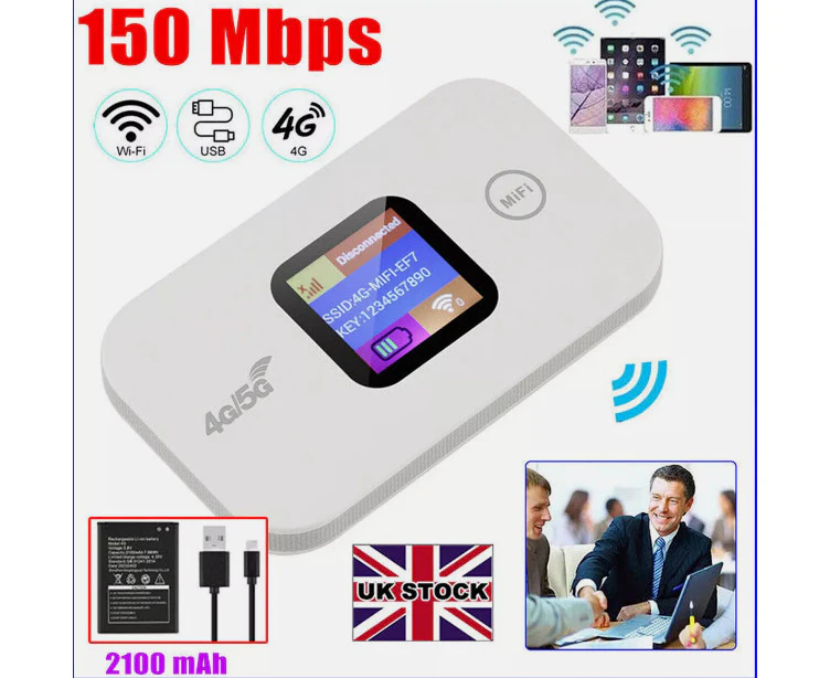 Portable 4G/5G Lte Wireless Wifi Router Mobile Broadband Mifi Lcd Hotspot~ Uk