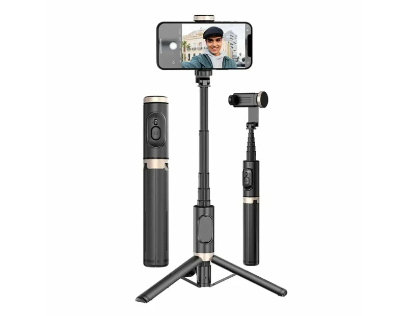 Bluetooth Wireless Handheld Selfie Stick Tripod Extendable Monopod With Remote- Usb Rechargeable