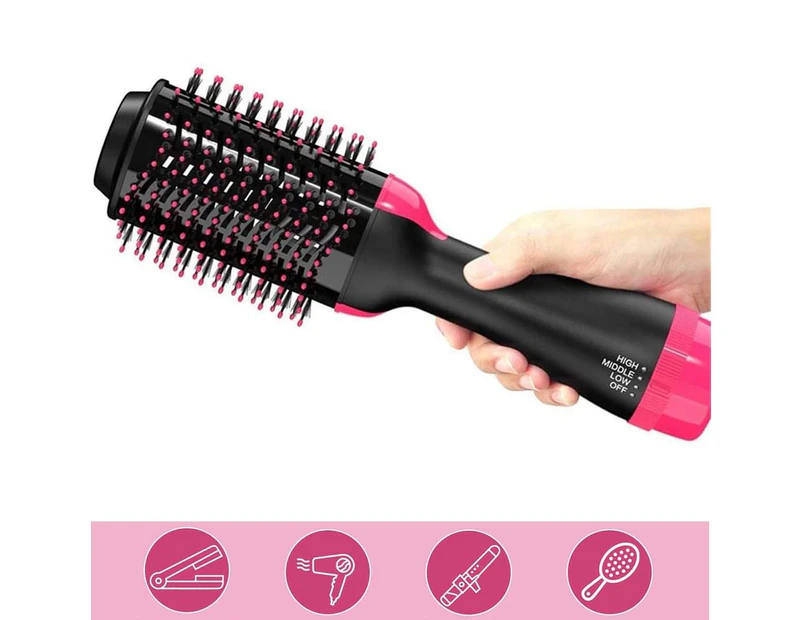 4in1 One-Step Hair Blow Dryer & Volumizer Straightener Curler Hot Air Brush Comb