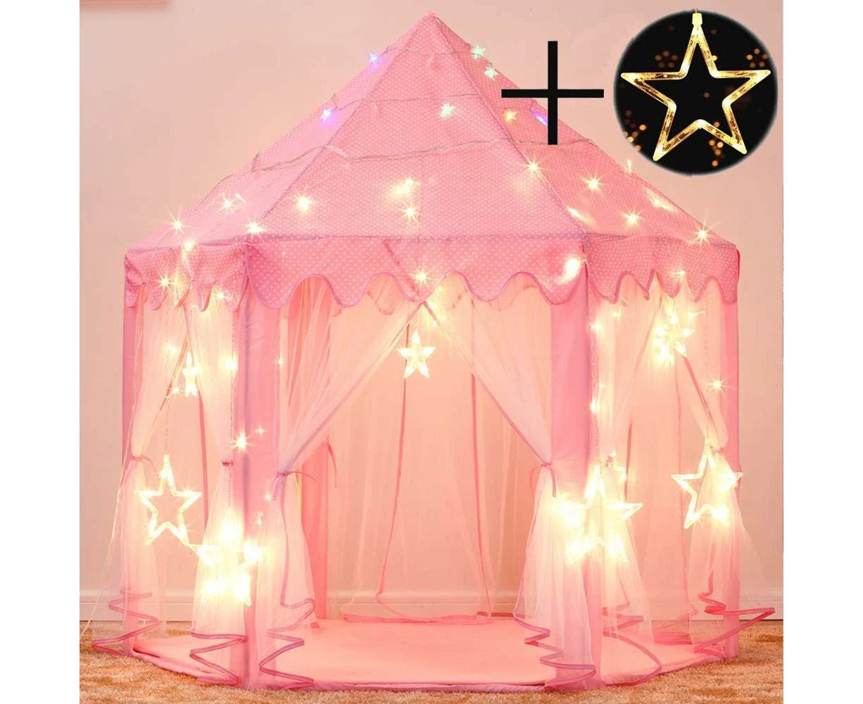 Children's play tent, princess castle play tent, with LED color fairy lights